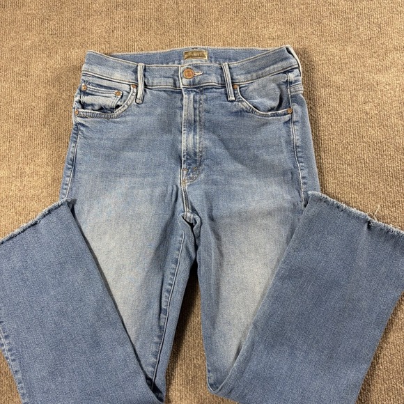 MOTHER Denim - MOTHER The Insider Crop Step Fray Jeans Womens 27 Blue High Rise Flare USA